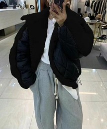 異素材切り替えボアジャケット