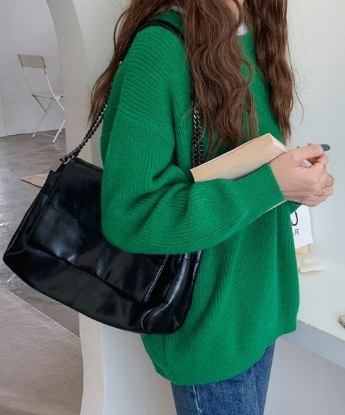 gossip!ロサンゼルス(ゴシップロサンゼルス)の「Y2Kガーリー大容量レトロショルダーバッグ(A5対応)(ショルダーバッグ・レディース・アイボリー/ブラック・FREE)」の8枚目の写真