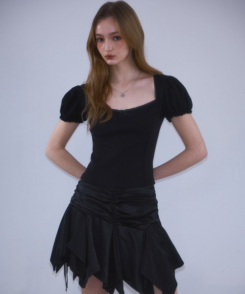 ROSEFRANTZ（ロゼフランツ）の「Lace Line Puff T-shirt [Black]（Tシャツ/カットソー・レディース・ブラック・SMALL）」の3枚目の写真
