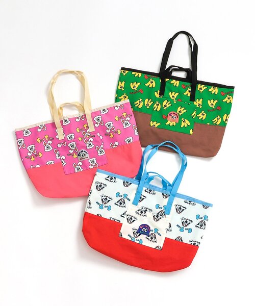 BREEZE（ブリーズ）の「one by more トートバッグ（トートバッグ・キッズ・ピンク/グリーン/オフホワイト・FREE）」の4枚目の写真