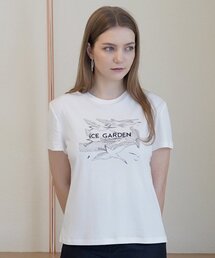 Birds Print Logo Embroidered T-shirt (Jet Black)
