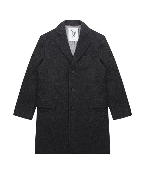 SOLEW(ソル)の「ウール3ボタンシングルコート_グレー(チェスターコート・メンズ・その他・SMALL/LARGE/X-LARGE)」の1枚目の写真