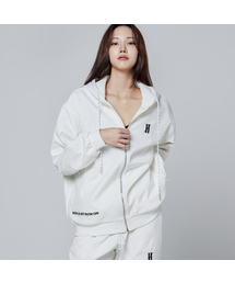 OVERTIA（オーバーシャ）の「Functional Fleece Warm-Up Overfit Hooded Zip-Up (White) (Women)（パーカー）」
