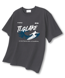 リサーフィン オーバーサイズ 半袖Tシャツ ダークグレー