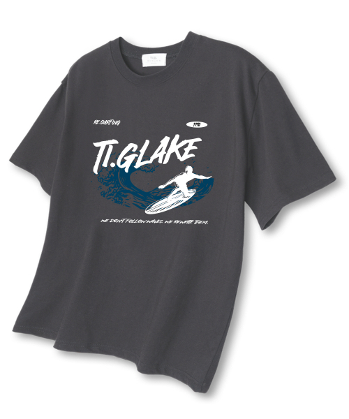 TI.GLAKE(ティーグレイク)の「リサーフィン オーバーサイズ 半袖Tシャツ ダークグレー(Tシャツ/カットソー・メンズ・その他・LARGE/X-LARGE/XX-LARGE)」の1枚目の写真