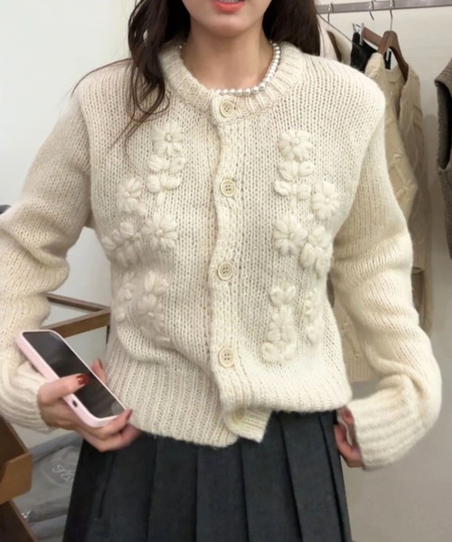 almo（アルモ）の「【TUNE】刺繍フラワーカーディガン（カーディガン/ボレロ・レディース・アイボリー・FREE）」の2枚目の写真
