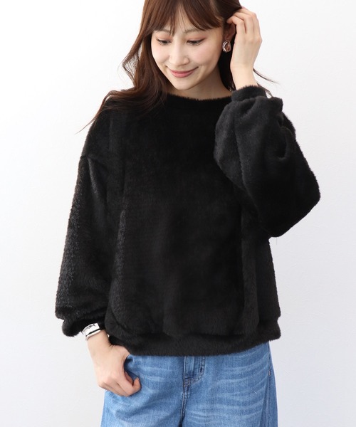 Jines(ジネス)の「ふわふわトップス(Tシャツ/カットソー・レディース・ホワイト/ベージュ/ブラウン/ライトブルー/ブラック・38)」の2枚目の写真