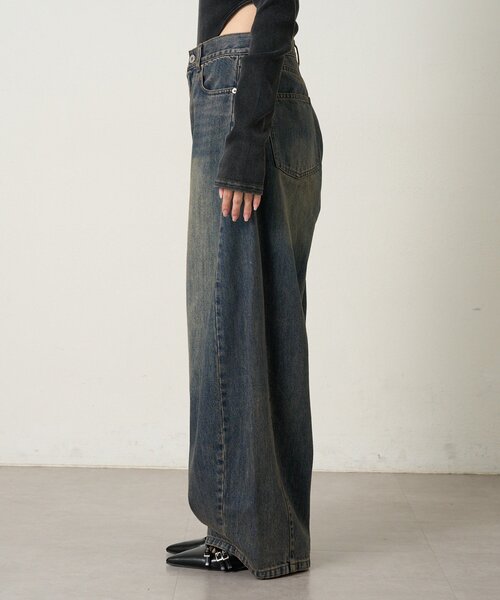 mline（エムライン）の「[mline]カーブワイドデニム（デニムパンツ・レディース・ブルー/ブラック・1/2）」の11枚目の写真