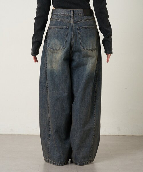 mline（エムライン）の「[mline]カーブワイドデニム（デニムパンツ・レディース・ブルー/ブラック・1/2）」の12枚目の写真