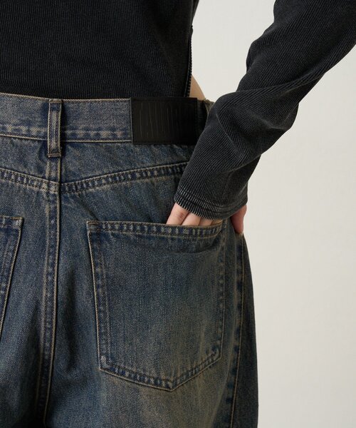 mline（エムライン）の「[mline]カーブワイドデニム（デニムパンツ・レディース・ブルー/ブラック・1/2）」の14枚目の写真