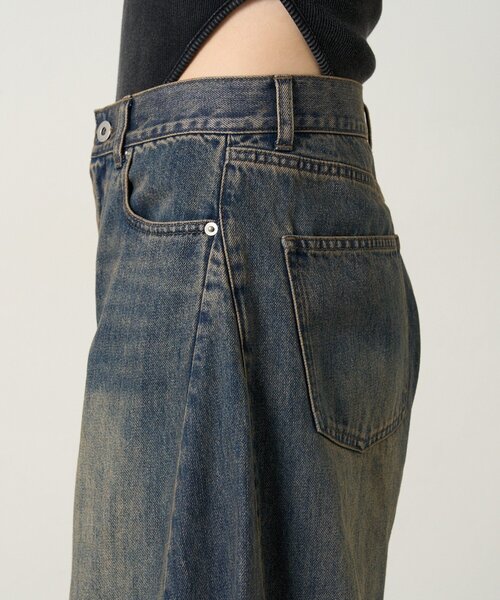 mline（エムライン）の「[mline]カーブワイドデニム（デニムパンツ・レディース・ブルー/ブラック・1/2）」の16枚目の写真