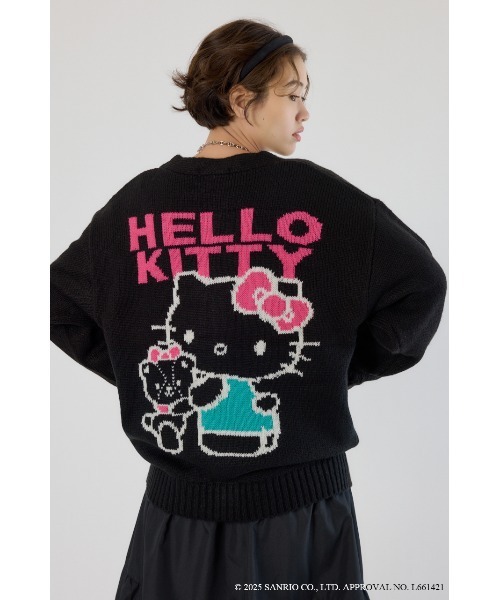 RODEO CROWNS WIDE BOWL（ロデオクラウンズワイドボウル）の「(サンリオキャラクターズ)KITTY カーディガン（カーディガン/ボレロ・レディース・ブラック/オフホワイト/ベージュ・FREE）」の2枚目の写真