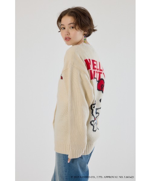 RODEO CROWNS WIDE BOWL（ロデオクラウンズワイドボウル）の「(サンリオキャラクターズ)KITTY カーディガン（カーディガン/ボレロ・レディース・ブラック/オフホワイト/ベージュ・FREE）」の19枚目の写真