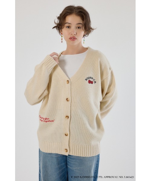 RODEO CROWNS WIDE BOWL（ロデオクラウンズワイドボウル）の「(サンリオキャラクターズ)KITTY カーディガン（カーディガン/ボレロ・レディース・ブラック/オフホワイト/ベージュ・FREE）」の20枚目の写真