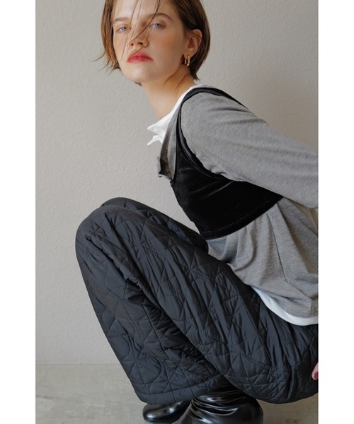 TRUNC（トランクエイティーエイト）の「Quilting Straight Pants / キルティングストレートパンツ（その他パンツ・レディース・ブラック・FREE）」の3枚目の写真