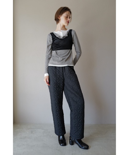 TRUNC（トランクエイティーエイト）の「Quilting Straight Pants / キルティングストレートパンツ（その他パンツ・レディース・ブラック・FREE）」の4枚目の写真