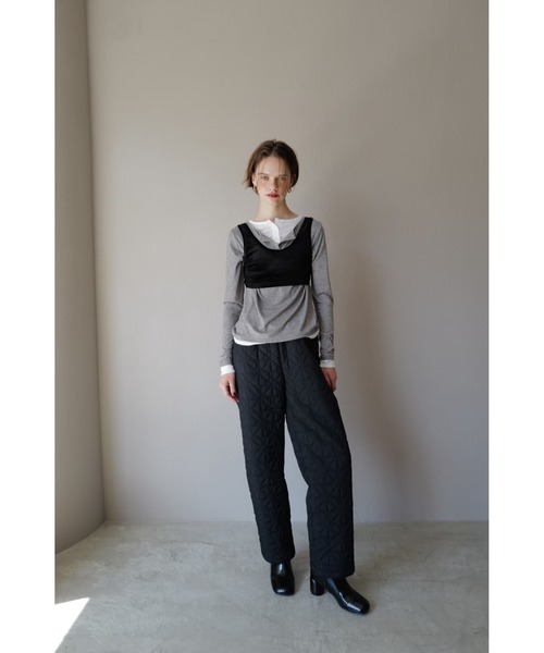 TRUNC（トランクエイティーエイト）の「Quilting Straight Pants / キルティングストレートパンツ（その他パンツ・レディース・ブラック・FREE）」の5枚目の写真