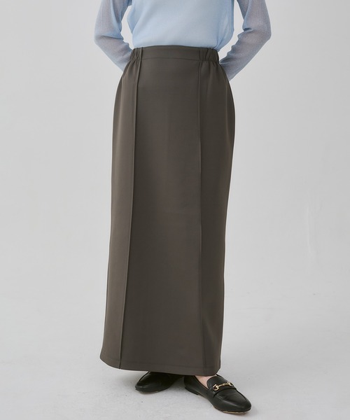 hunch(ハンチ)の「ダンボール タイトロングスカート(スカート・レディース・ブラック/ライトベージュ/チャコール・FREE)」の2枚目の写真