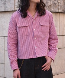 ギンガムチェック」に該当するシャツ/ブラウス（オープンカラー