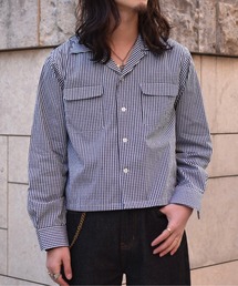 ギンガムチェック」に該当するシャツ/ブラウス（オープンカラー