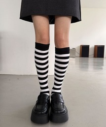 4INT.（フォイント）の「ボーダー ハイソックス（ソックス/靴下）」