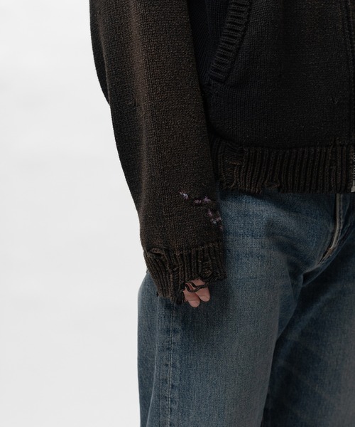 Maison MIHARA YASUHIRO（メゾンミハラヤスヒロ）の「Dog Jacquard Knit Cardigan（カーディガン/ボレロ・メンズ・ブラック/ブルー・44/46/48）」の9枚目の写真