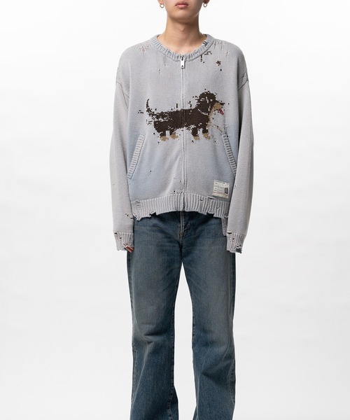 Maison MIHARA YASUHIRO（メゾンミハラヤスヒロ）の「Dog Jacquard Knit Cardigan（カーディガン/ボレロ・メンズ・ブラック/ブルー・44/46/48）」の11枚目の写真