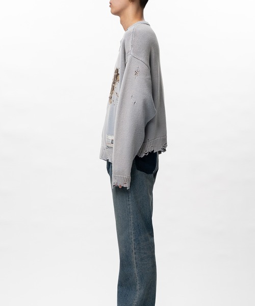 Maison MIHARA YASUHIRO（メゾンミハラヤスヒロ）の「Dog Jacquard Knit Cardigan（カーディガン/ボレロ・メンズ・ブラック/ブルー・44/46/48）」の12枚目の写真