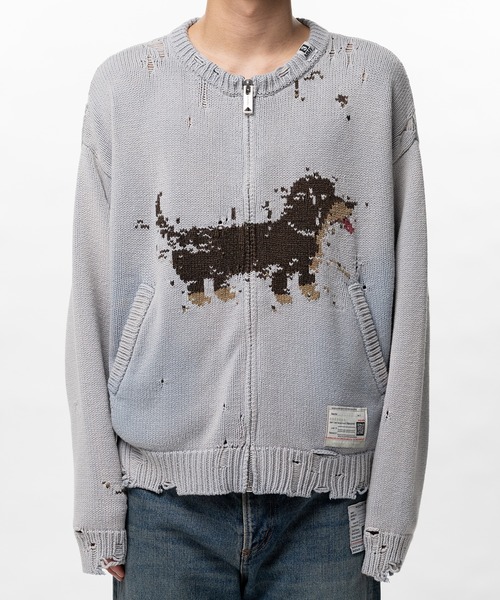 Maison MIHARA YASUHIRO（メゾンミハラヤスヒロ）の「Dog Jacquard Knit Cardigan（カーディガン/ボレロ・メンズ・ブラック/ブルー・44/46/48）」の16枚目の写真