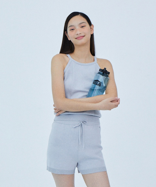 String Knit Shorts Grey