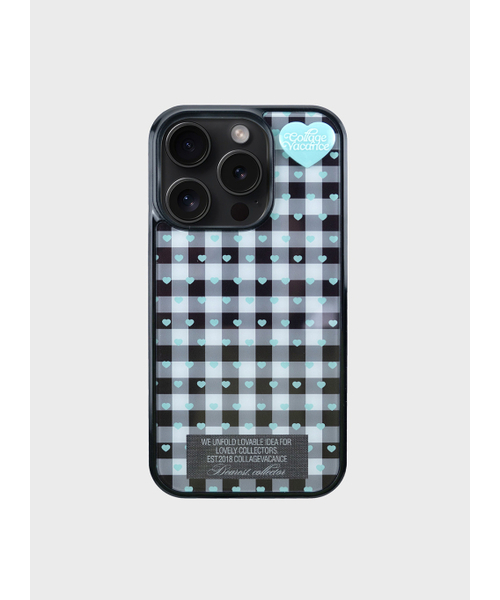 Heart Logo Pendant Glass Bumper Mint Case (Black)（スマホケース