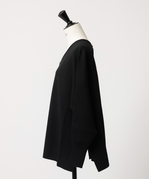 DESIGNWORKS(デザインワークス)の「【追加】ハーフミラノVネックプルオーバー(ニット/セーター・レディース・ブラック・フリー)」の2枚目の写真