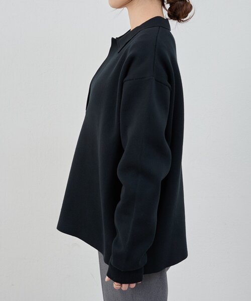 SHENERY(シーナリー)の「スキッパーラガーニット(ニット/セーター・レディース・イエロー/ブラック/オフホワイト・FREE)」の9枚目の写真