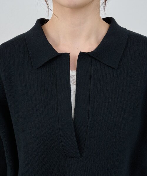 SHENERY(シーナリー)の「スキッパーラガーニット(ニット/セーター・レディース・イエロー/ブラック/オフホワイト・FREE)」の11枚目の写真