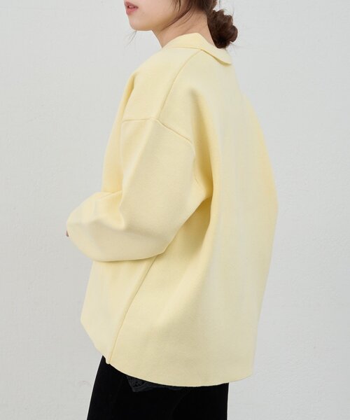 SHENERY(シーナリー)の「スキッパーラガーニット(ニット/セーター・レディース・イエロー/ブラック/オフホワイト・FREE)」の8枚目の写真