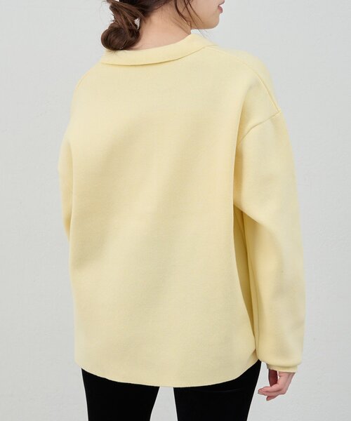 SHENERY(シーナリー)の「スキッパーラガーニット(ニット/セーター・レディース・イエロー/ブラック/オフホワイト・FREE)」の19枚目の写真