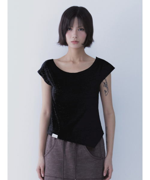 SETSETSET（セットセットセット）の「UNBALANCE SNAP T-SHIRT BLACK（Tシャツ/カットソー・レディース・その他・ONE SIZE）」の11枚目の写真