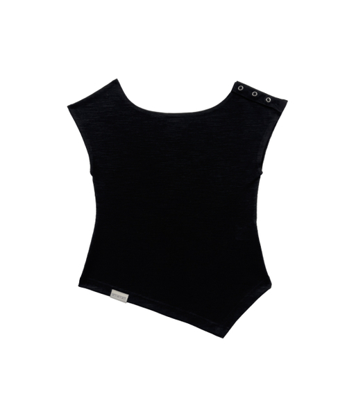 SETSETSET（セットセットセット）の「UNBALANCE SNAP T-SHIRT BLACK（Tシャツ/カットソー・レディース・その他・ONE SIZE）」の13枚目の写真