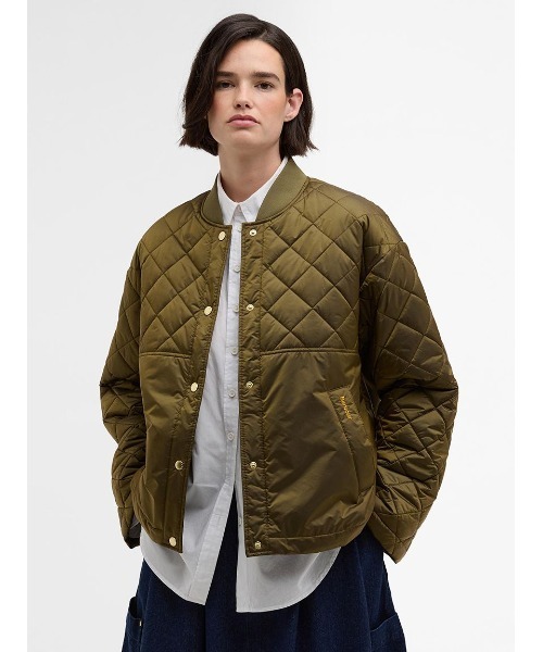 Barbour(バブアー)の「Wetherbyキルティングジャケット(その他アウター・レディース・オリーブ/ネイビー・8/10)」の4枚目の写真