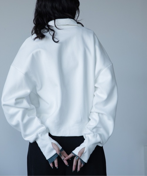 VACANCY(ヴァカンシー)の「ロゴ刺繍ハープジップトレーナー(スウェット・レディース・グレー/ブラック/ホワイト・FREE)」の16枚目の写真