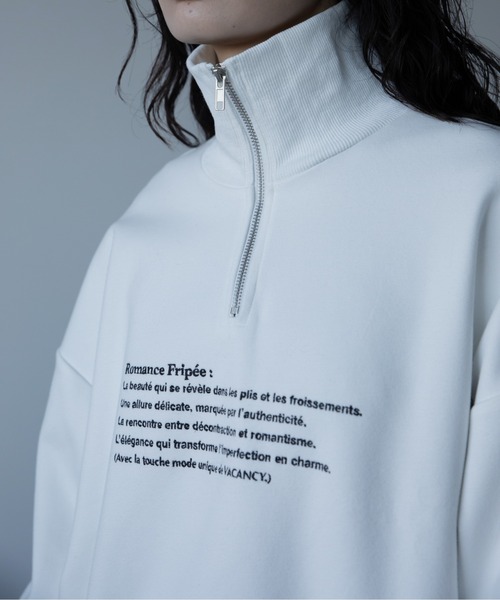 VACANCY(ヴァカンシー)の「ロゴ刺繍ハープジップトレーナー(スウェット・レディース・グレー/ブラック/ホワイト・FREE)」の18枚目の写真