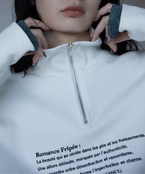 VACANCY(ヴァカンシー)の「ロゴ刺繍ハープジップトレーナー(スウェット・レディース・グレー/ブラック/ホワイト・FREE)」の17枚目の写真