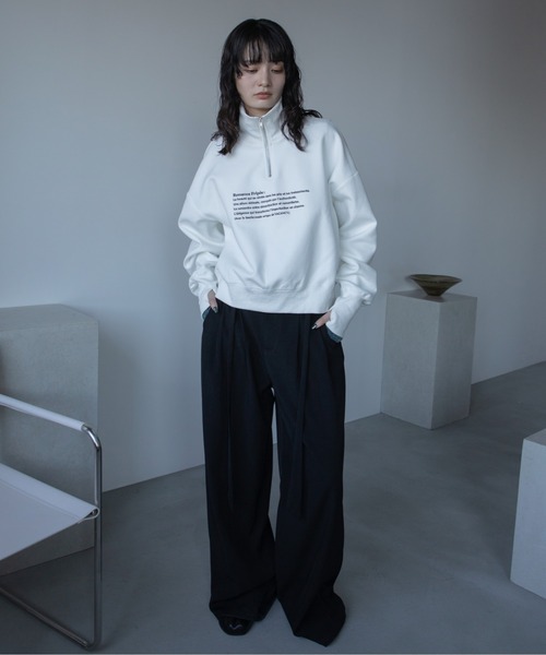 VACANCY(ヴァカンシー)の「ロゴ刺繍ハープジップトレーナー(スウェット・レディース・グレー/ブラック/ホワイト・FREE)」の7枚目の写真