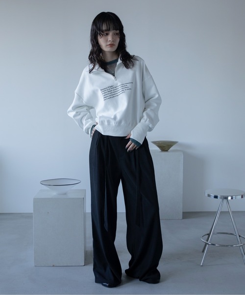 VACANCY(ヴァカンシー)の「ロゴ刺繍ハープジップトレーナー(スウェット・レディース・グレー/ブラック/ホワイト・FREE)」の21枚目の写真