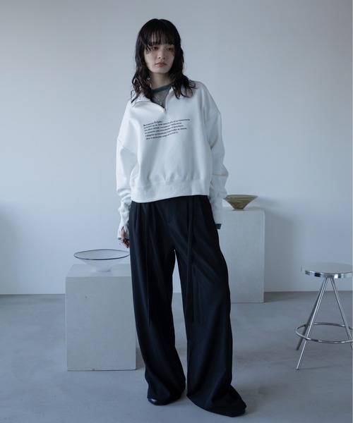 VACANCY(ヴァカンシー)の「ロゴ刺繍ハープジップトレーナー(スウェット・レディース・グレー/ブラック/ホワイト・FREE)」の22枚目の写真