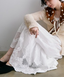 Trish | レース刺繍ティアードロングスカート(スカート)