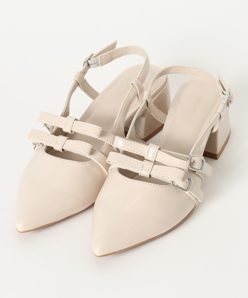 Heather（ヘザー）の「Ｗリボンミュールパンプス　631328（パンプス・レディース・アイボリー/ブラック・M/L）」の2枚目の写真