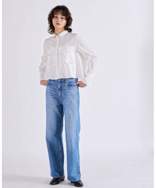 Marilyn Moon(マリリンムーン)の「layered raffle blouse(シャツ/ブラウス・レディース・ホワイト/ミント/ホワイト×ブルー/ホワイト×ブラック・FREE)」の8枚目の写真