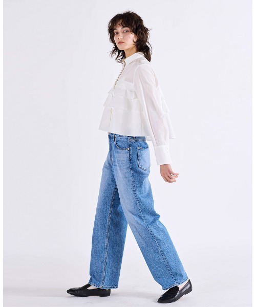Marilyn Moon(マリリンムーン)の「layered raffle blouse(シャツ/ブラウス・レディース・ホワイト/ミント/ホワイト×ブルー/ホワイト×ブラック・FREE)」の9枚目の写真
