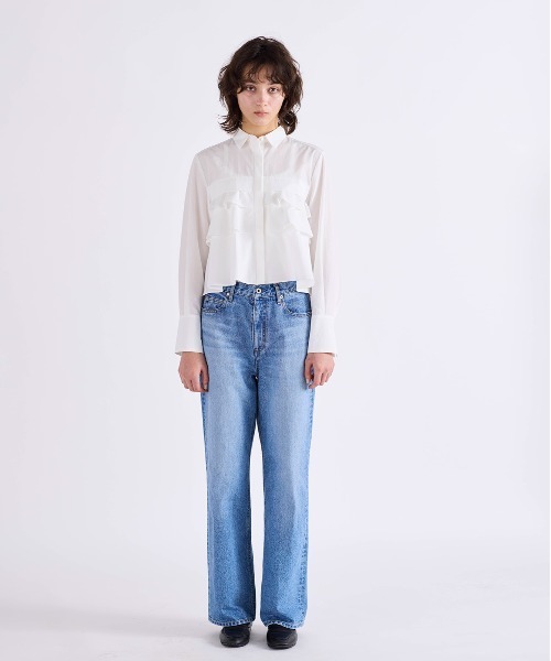 Marilyn Moon(マリリンムーン)の「layered raffle blouse(シャツ/ブラウス・レディース・ホワイト/ミント/ホワイト×ブルー/ホワイト×ブラック・FREE)」の10枚目の写真